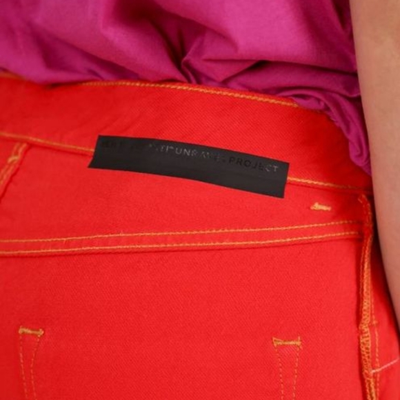 BEN TAVERNITI UNRAVEL PROJECT Red Reverse Boyskinny Jeans Lipstick NEW Size W26 - Picture 8 of 11